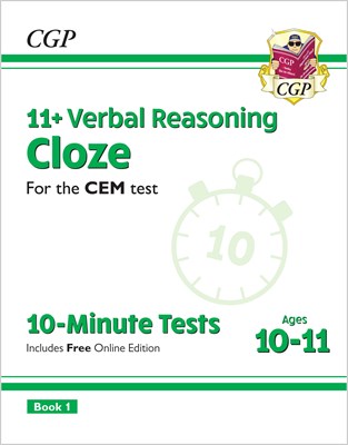 11+ CEM 10-Minute Tests: Verbal Reasoning Cloze - Ages 10-11 Book 1 (with Online Edition) - фото 12170