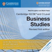 Cambridge IGCSE™ and O Level Business Studies Cambridge Elevate Teacher's Resource Access Card